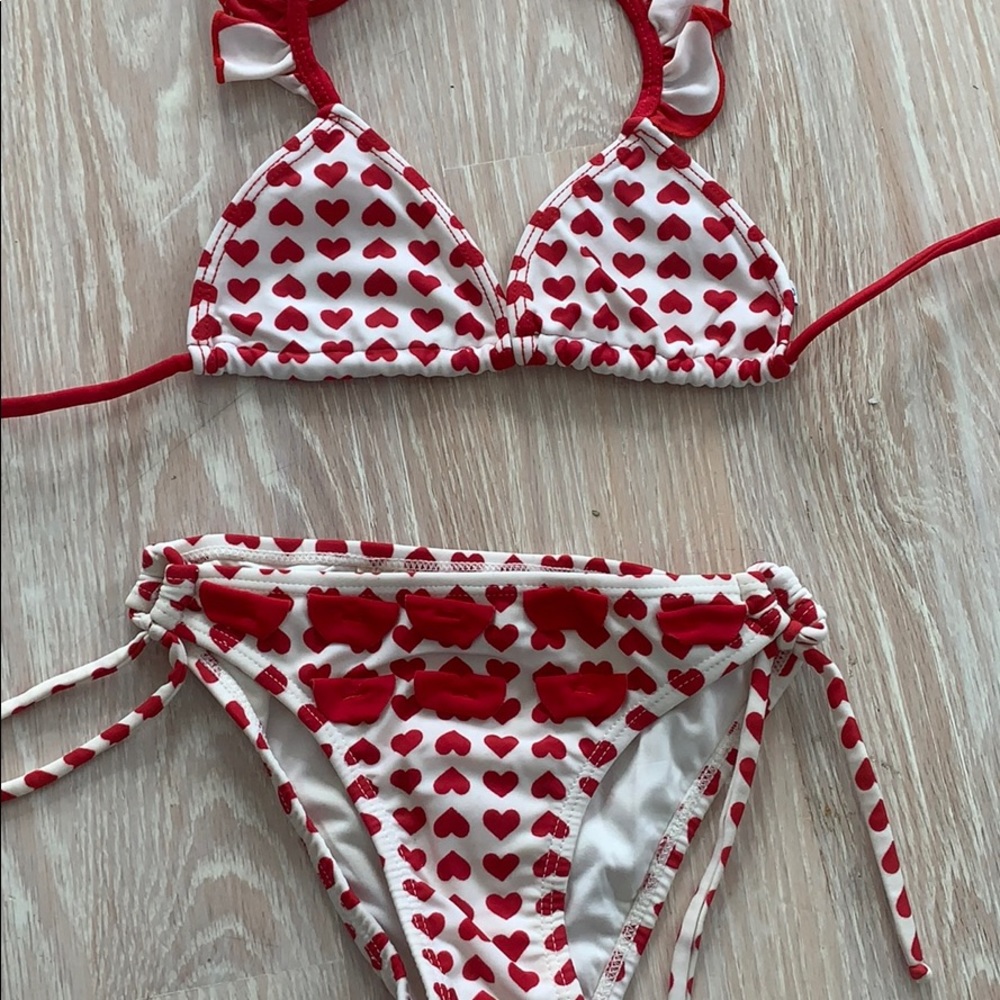 Heart printed two piece